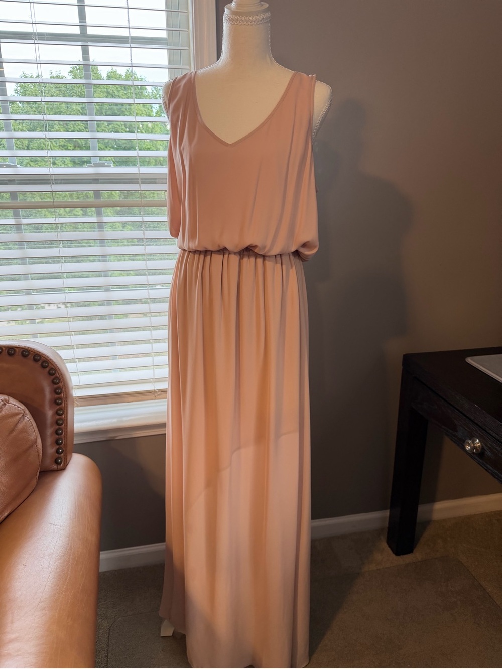 Show Me Your MuMu Blush Maxi Dress with V-Neck